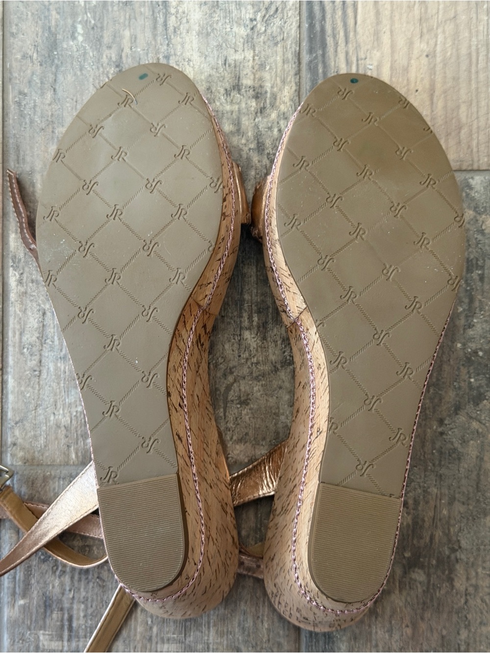 Jack Rogers Rose Gold Keri Cork Wedge Platform Heels - Picture 5 of 5